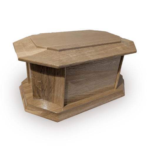 Eternity 8 Sided Single Solid Oak Casket/Urn