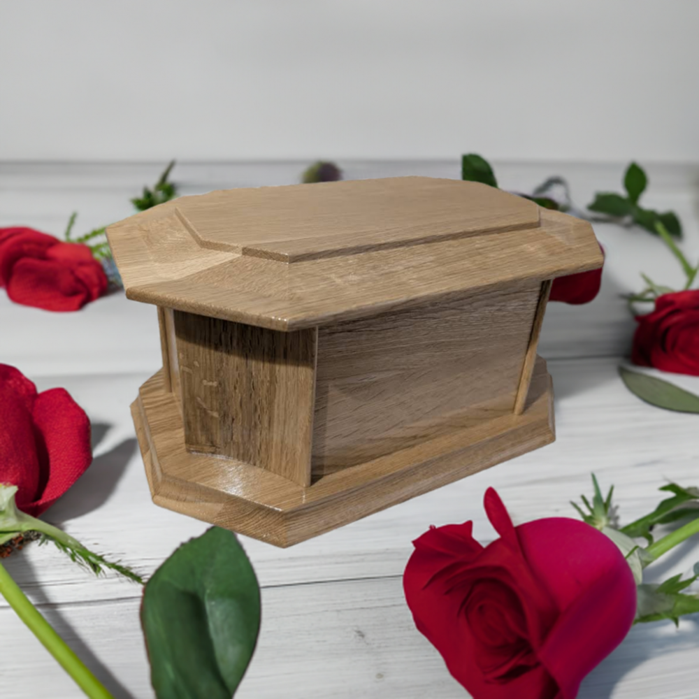 The Eternity 8-Sided Solid Oak Casket| Urn Free Engraving - Image 10
