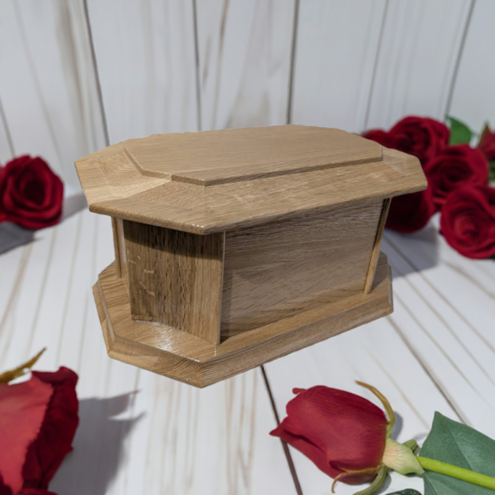 The Eternity 8-Sided Solid Oak Casket| Urn Free Engraving - Image 9