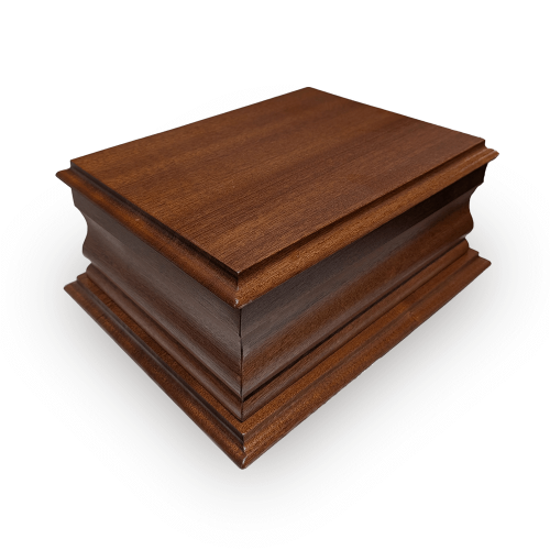 Solid Mahogany Twin Adult Ashes Cremation Casket