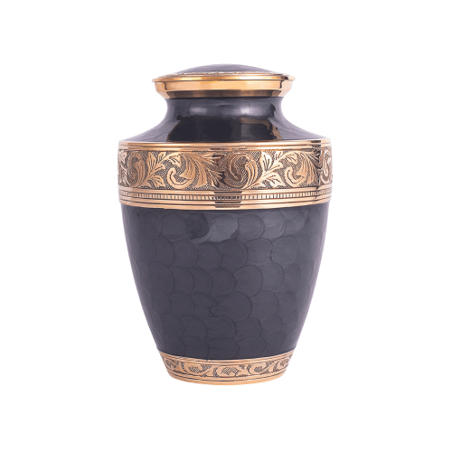 Superior Graphite Grey Brass Single Ashes Urn