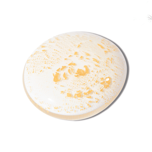White 24ct Gold Glass Memory Pebble