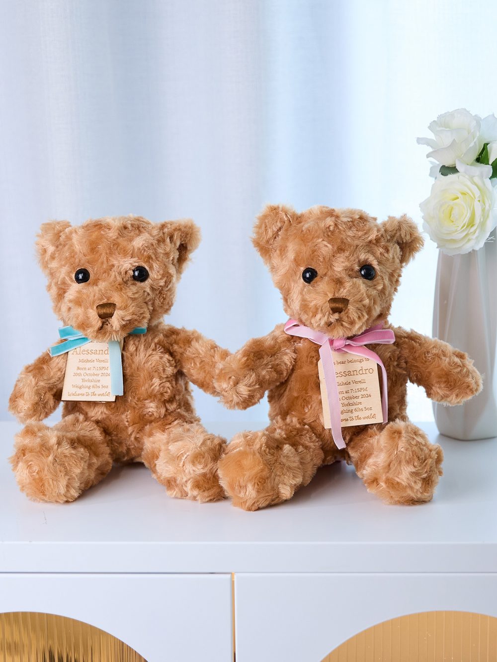 Personalised Plush Bear With Birth Stats