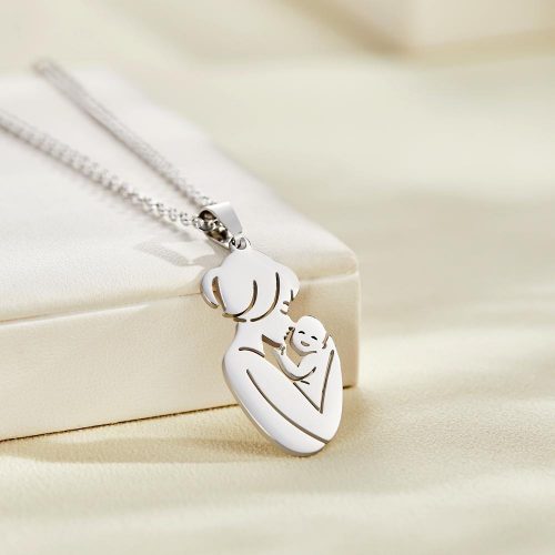 Engraved Mother Baby Necklace