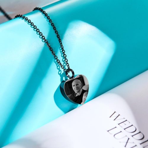 Custom Engraved Photo Ashes Necklace