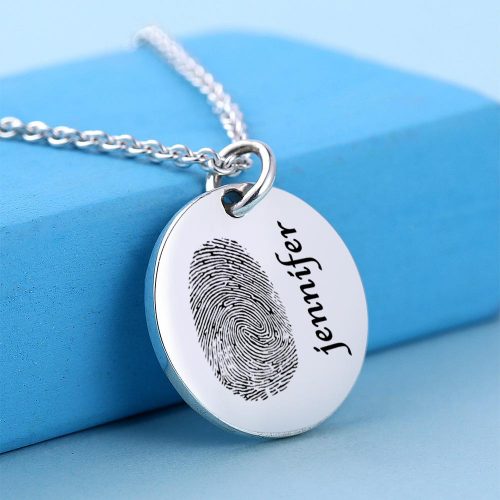 Custom Engraved Fingerprint Necklace