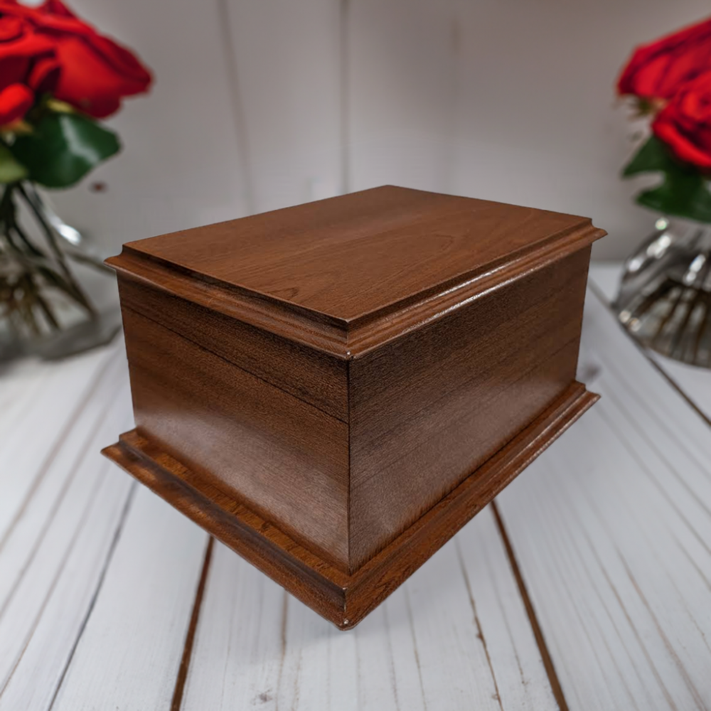 Mahogany Plain Twin Adult Ashes Cremation Casket/Urn Free Engraving - Image 9