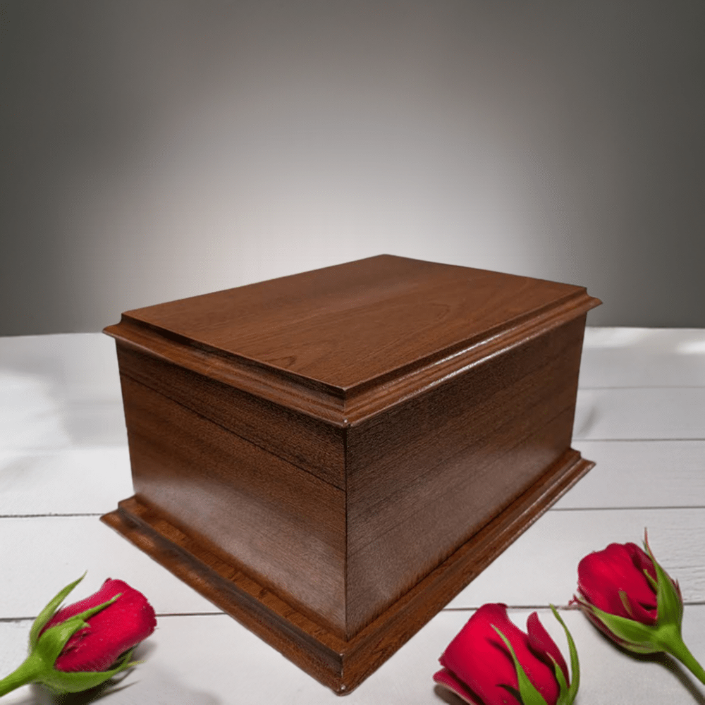 Mahogany Plain Twin Adult Ashes Cremation Casket/Urn Free Engraving - Image 8